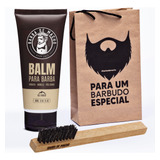 Balm Para Barba 100g + Escova Javali Wood - Barba De Macho