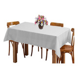 Toalha De Mesa 8 Lugares 2,45m Retangular Oxford Liso Branca