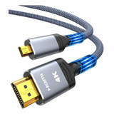 Cable Micro Hdmi A Hdmi De 4 K, 10 Pies, Micro Macho A Hdmi