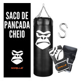 Saco De Pancada 90x100 Cheio + Luva Bate-saco Pro Gorilla