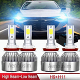 Kit De Faros Delanteros Led H9 H11 Para Chevy Malibu 2008-12