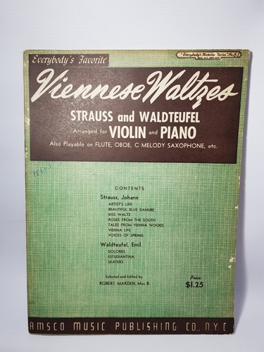 Antiguas Partituras Viennese Waltzwes Violín Piano Mag 56588