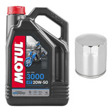 Kit Aceite Motul 3000 20w50 Y Filtro Cromo Harley Davidson