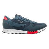 Zapatillas Fila Euro Jogger Sport Azul Marino Rojo Hombre