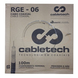 Cable Coaxil Rg 6 Cabletech Importado Blanco X 10 Mts Tda Hd