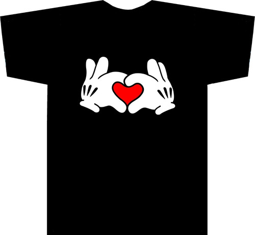 Camiseta Manos Mickey Corazón Tv Tienda Urbanoz