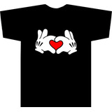 Camiseta Manos Mickey Corazón Tv Tienda Urbanoz