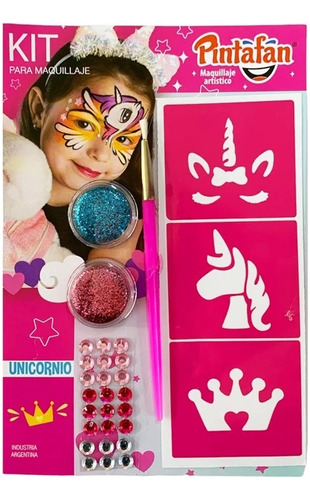 Maquillaje Artistico Pinta Fan Con Strass Unicornio