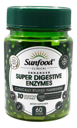 Super Digestive Enzymes Sunfood 60 Cápsulas