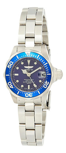 Invicta ® Pro Diver Reloj Mano Mujer Acero Inoxidab 25m 9177 Color De La Correa Plateado Color Del Bisel Azul Color Del Fondo Oscuro