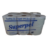 Kit 6 Rolos Papel Toalha Bobina  Branco 20x200m