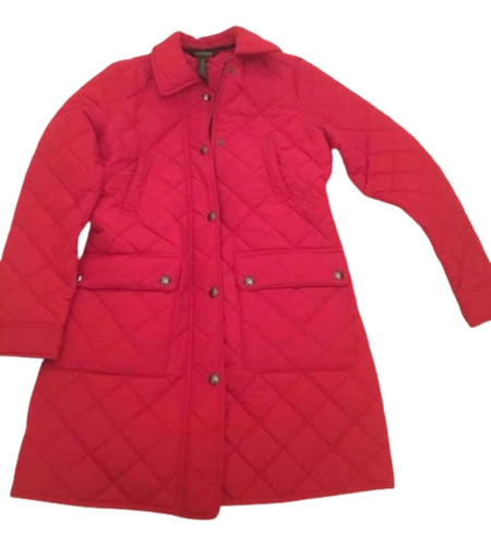 Campera Polo Ralph Lauren Larga Abrigada Roja Mujer Talle M 