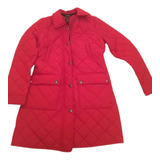 Campera Polo Ralph Lauren Larga Abrigada Roja Mujer Talle M 