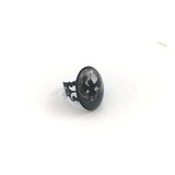 Anillo Base Negra Gato Con Cráneo Goth Dark Gotico 