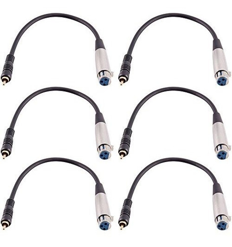 Pack De 6 Cables De Parche Xlr Hembra A Rca Macho