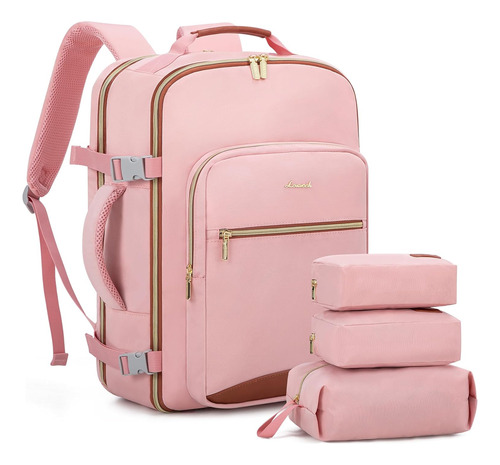 Mochila De Viaje Lovevook, 40 L Impermeable, X4 Pcs, Rosa