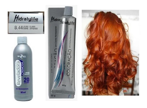 Kit Para Cabelo Ruivo 1 Tinta 844 + Ox 20v 90ml Mairibel 