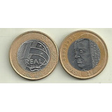 Moneda Brasil 1 Real Año 2002 Bimetalica 100 Años Kubitschek