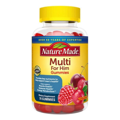 Nature Made Multivitaminico Para Hombre For Him 70 Gomitas Sabor CEREZA Y VAYAS MIXTAS | Envío gratis
