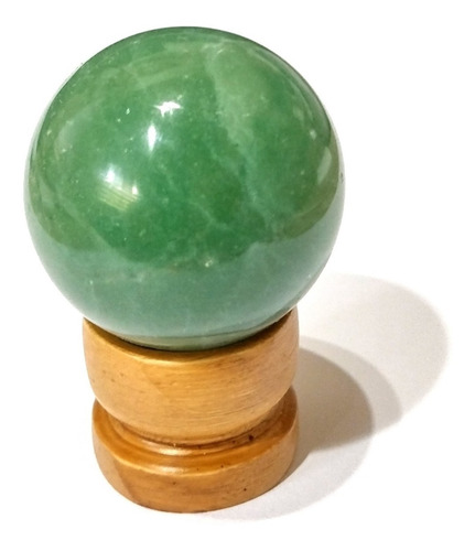 Bola Esfera Pedra Natural Quartzo Verde 4,5cm Com Suporte