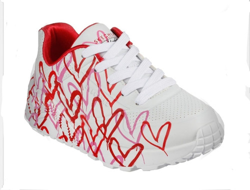 Zapatilla Urbana Niña Skechers Uno Lite Diseño Rojo