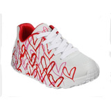 Zapatilla Urbana Niña Skechers Uno Lite Diseño Rojo