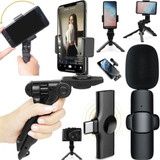 Tripé Steadicam Suporte Mão Celular Microfone Tipo-c Android