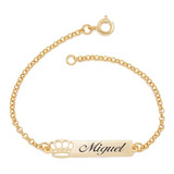 Pulseira Infantil Personalizada Banhada Em Ouro 18k 