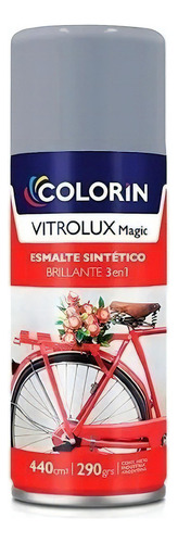 Aerosol Vitrolux Magic Esmalte 3 En 1 Brillante Dimension Color Gris Espacial