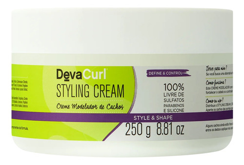Creme Modelador De Cachos 250g - Deva Curl -  Styling Cream