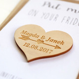 10 Imánes Madera Recuerdo Personalizado Matrimonio Bautizo