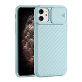 Carcasa Con Protector De Cámara Celeste Para iPhone 11 Pro