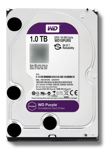 Disco Rigido Western Digital Purple 1tb Vigilancia Dvr Cctv