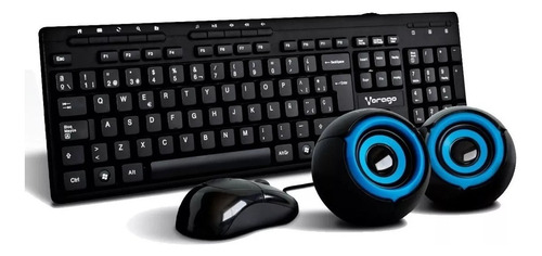 Kit Teclado Mouse Y Bocinas Vorago Kms-104 Oficina Y Casa