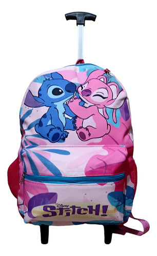 Stitch Mochila De Rodinhas Infantil Escolar Viagem C Brinde