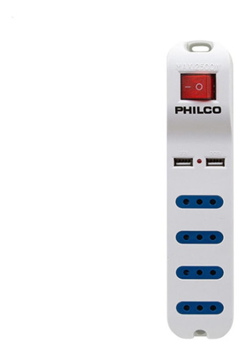 Alargador Zapatilla 1.5m Switch Usb Philco 4 Posiciones