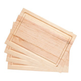 Kit 4 Tablas De Madera 20x30cm Con Canal P/ Jugos, Artesanal