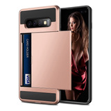 Funda Para Samsung Galaxy S10 Plus - Oro/rosa Con Tarjetero