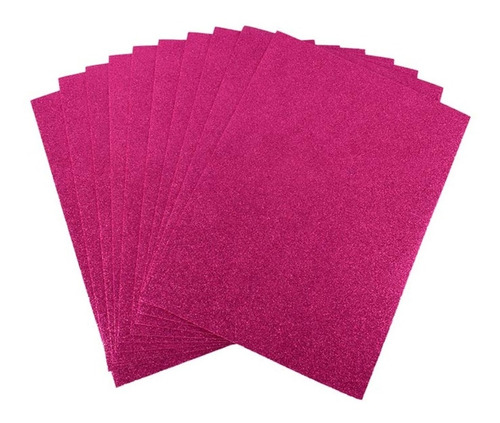 Fomi Foamy Escarchado 4 Carta Fucsia 1 Pqte X 10 Und