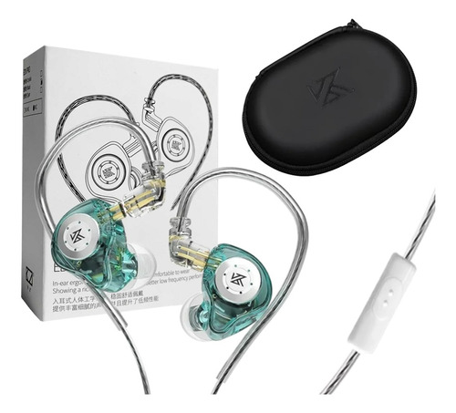 Audífonos Audio Edx Pro In-ear Cyan Mic + Estuche Monitores