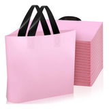 Geyee Paquete De 100 Bolsas De Compras De Plástico Rosa Para