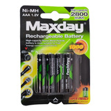 Pila Batería Recargable Aaa X4 Unidades 2800mah 1.2v Ni-mh