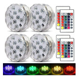 Luzes De Piscina Led Coloridas Com Ventosa Decorativa 4pcs