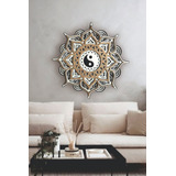 Cuadro En Madera Mandala 3d Yin Yang