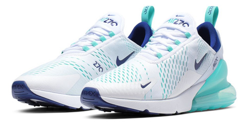 Tenis Para Hombre Nike Air Max 270 Blanco Color Blanco/azul Royal Intenso/hiperjade Talla 29.5 Mx