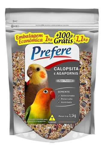 Prefere - Calopsita E Agapornis - 1,1kg