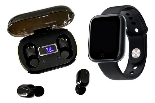 Relógio Digital Smart Watch Feminino Masculino + Fone Ouvido