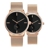 Reloj Ultrafino Simple Para Parejas Para Él Y Ella, Correa