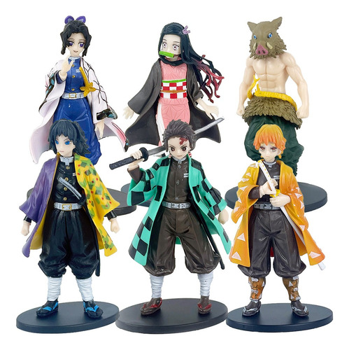 6 Piezas Anime Demon Slayer Colección Figuras De Juguete