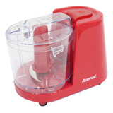 Mini Processador De Alimentos Elétrico 350ml 2 Lâminas Vermelho Amvox Apr 1001 Red 220v